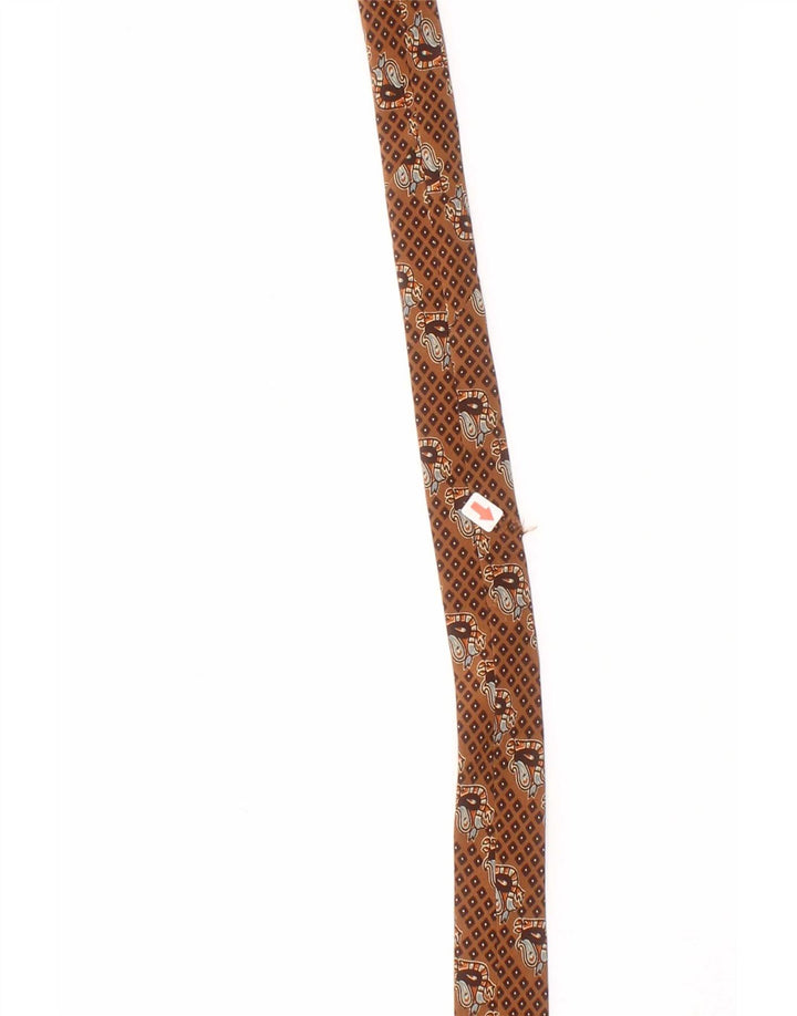 Corbata Yves Saint Laurent para hombre Talla única Marrón Geométrica Seda Clásica