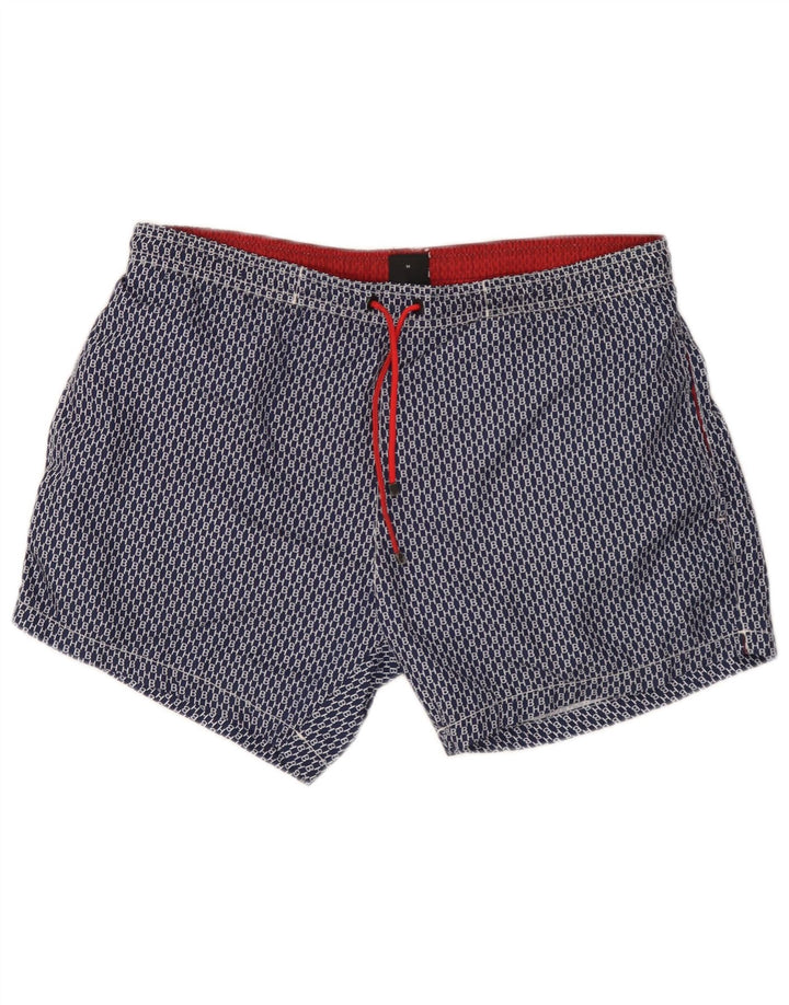 Hugo Boss Hombre Bañador con estampado gráfico Poliéster geométrico azul marino mediano
