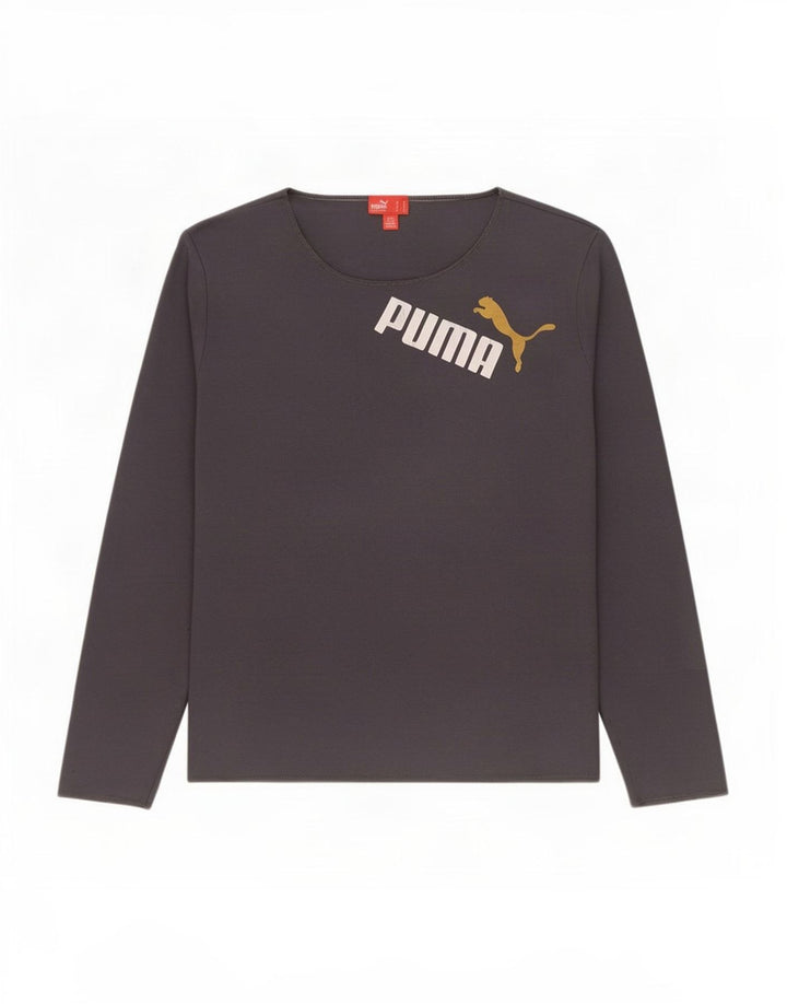 Puma Mujer Gráfico Top Manga Larga UK 40 Grande Gris