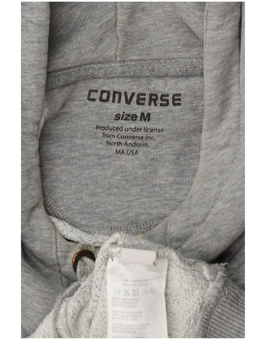 Converse Hombre Sudadera Con Capucha Gráfica Jersey De Algodón Moteado Gris Medio