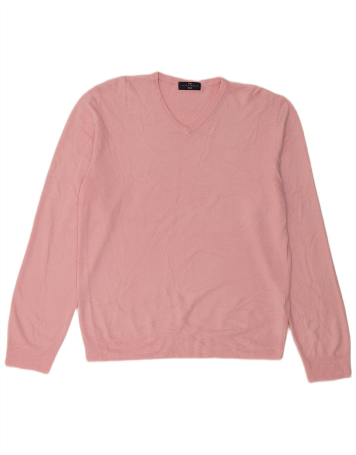 Marks & Spencer Jersey Azul Harbor con Cuello en V para Hombre Acrílico Rosa Grande