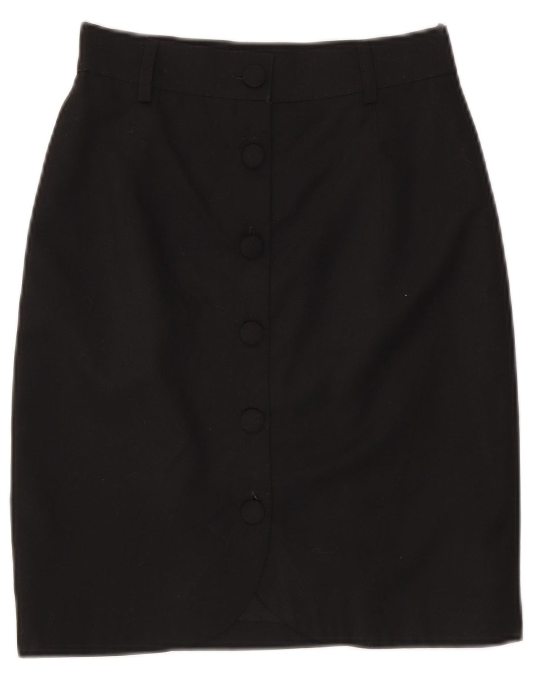 Falda lápiz vintage para mujer pequeña W26 poliéster negro