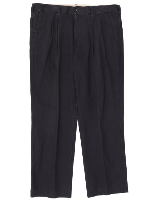 Marks & Spencer Pantalón chino con pinzas Harbor azul para hombre W38 L31 Azul marino