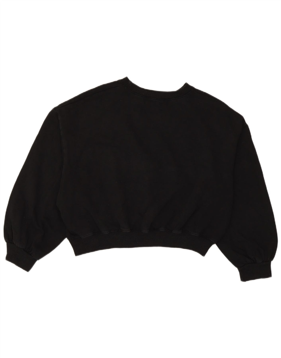 Zara Mujer Crop Sudadera De Gran Tamaño Jersey UK 44 Mediano Algodón Negro