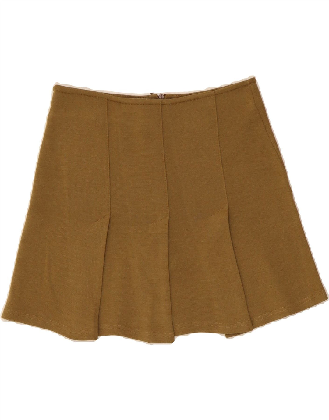 VINTAGE Womens Pleated Mini Skirt W26 Small  Brown Acrylic Vintage Vintage and Second-Hand Vintage from Messina Hembry 
