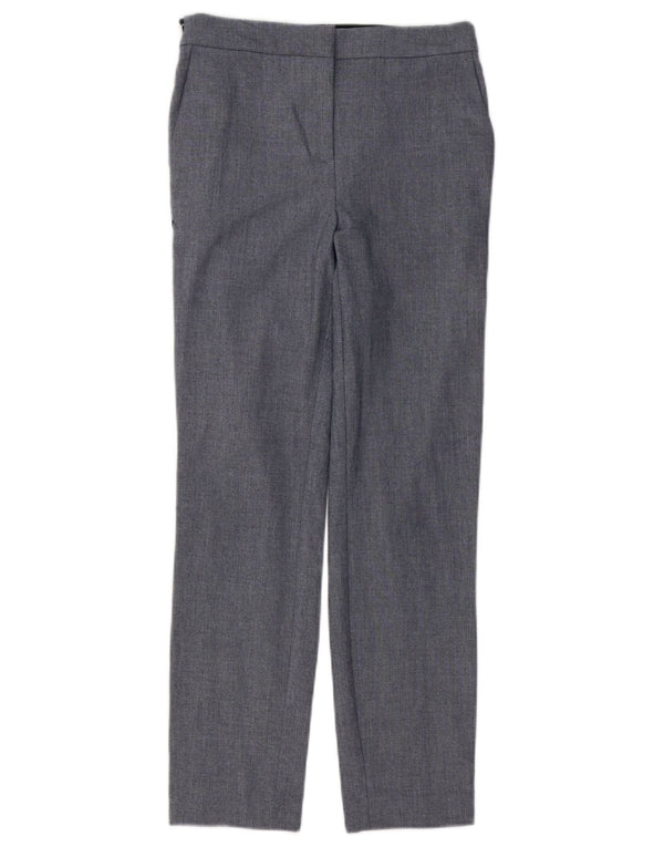 Zara Mujer Pantalón Chino Slim Small W26 L27 Poliéster A Rayas Gris