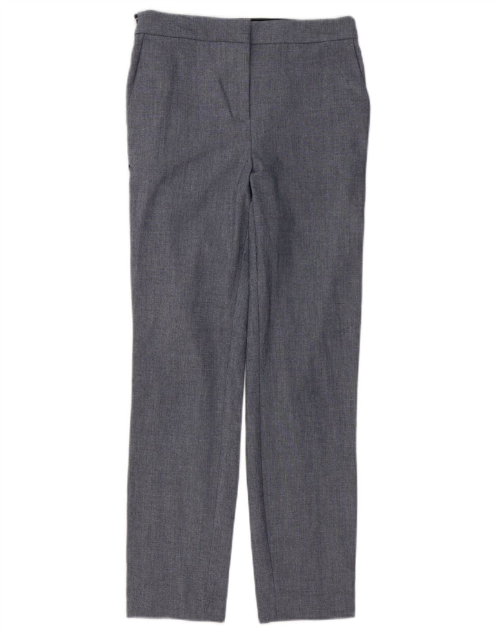 Zara Mujer Pantalón Chino Slim Small W26 L27 Poliéster A Rayas Gris