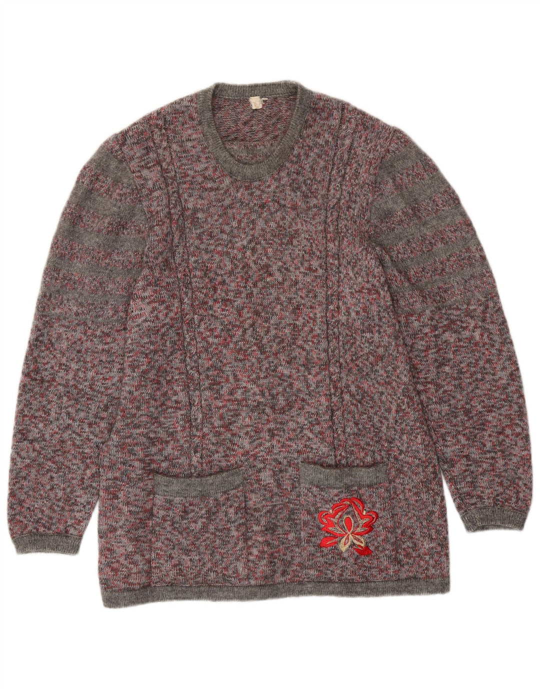 VINTAGE Mujer Crew Neck Jumper Suéter Reino Unido 16 Grande Multicolor Flecked