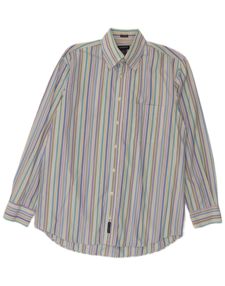 Gant Camisa de vestir para hombre de algodón a rayas multicolor mediana