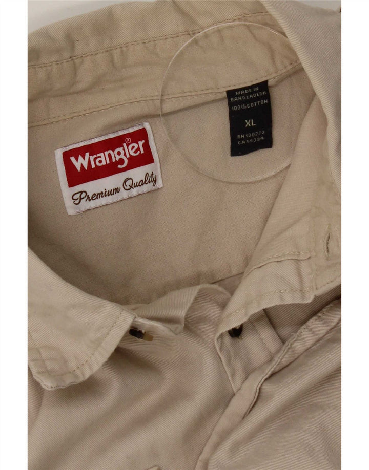 Camisa Wrangler Hombre XL Algodón Beige