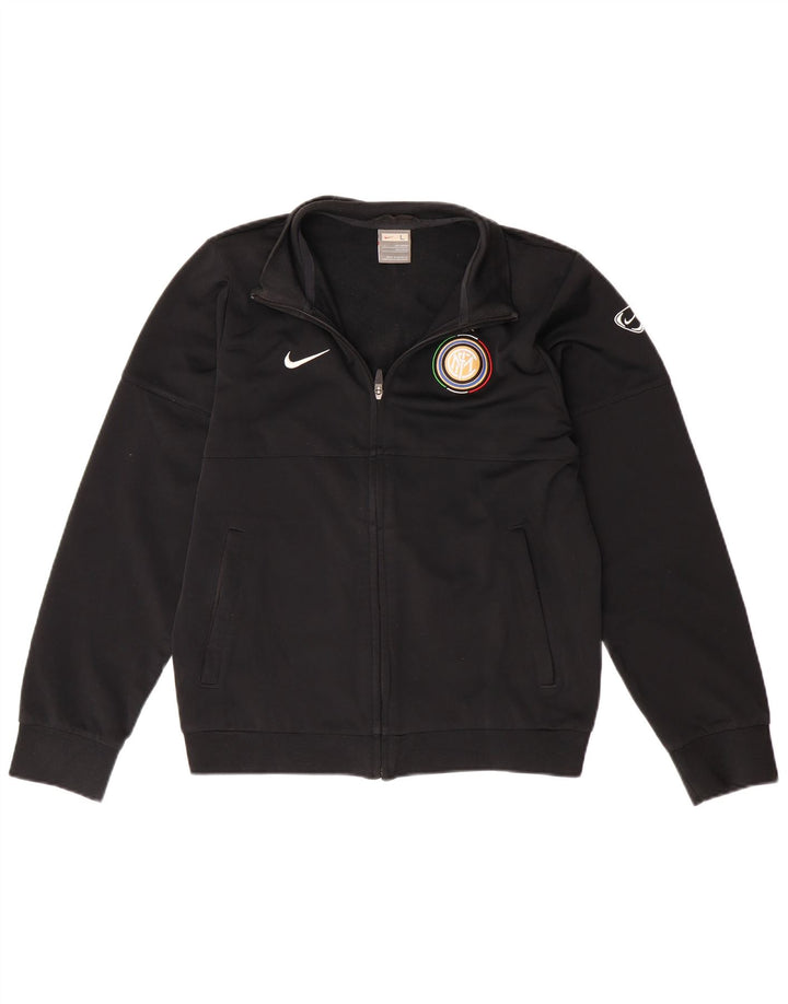 NIKE Boys Inter Milan Chándal Top Chaqueta 12-13 años Negro Poliéster