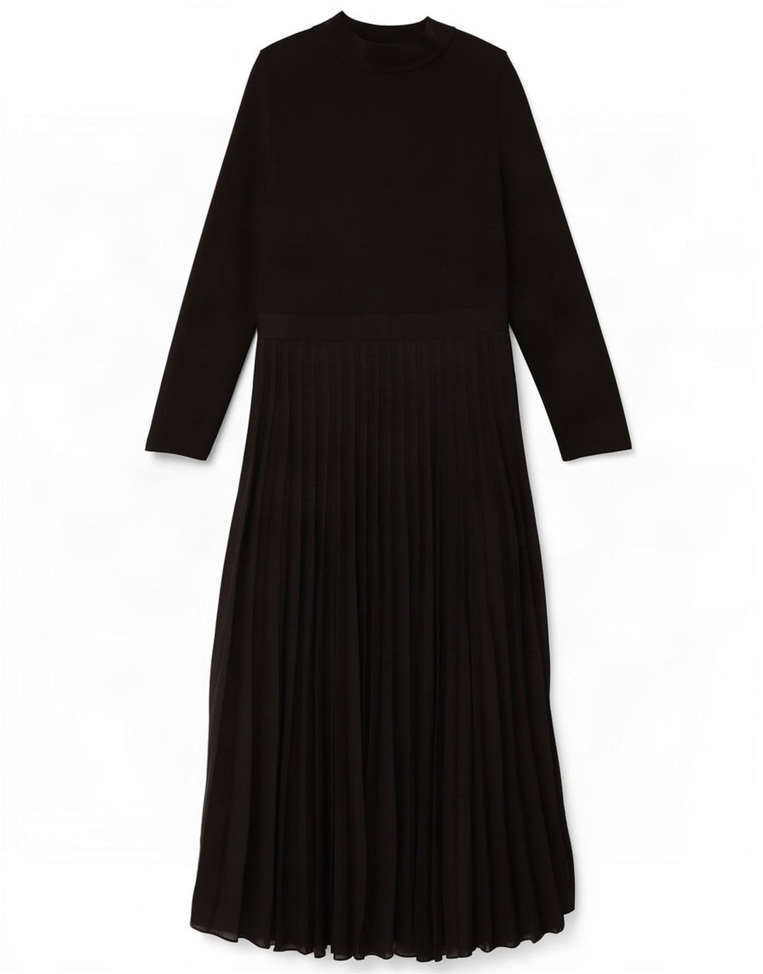 Zara Vestido largo de manga larga para mujer UK 44 Large Elastano negro