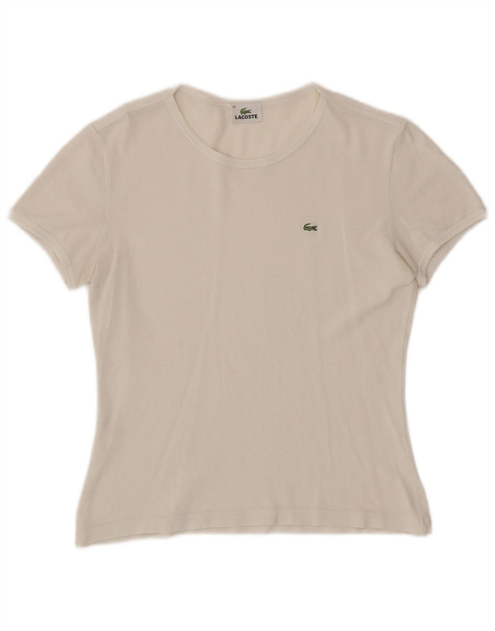 LACOSTE Camiseta Mujer Top Talla 42 Grande Blanco