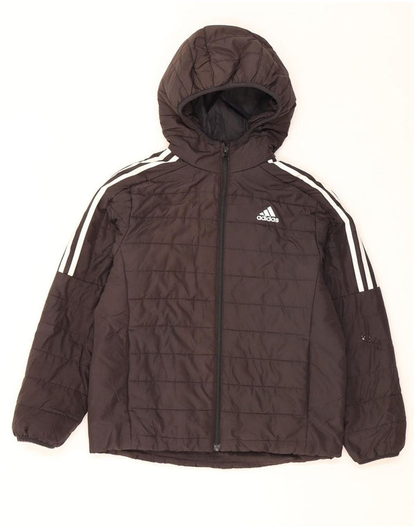 Adidas Chaqueta acolchada con capucha para niño 10-11 años Mediana Negro Poliéster