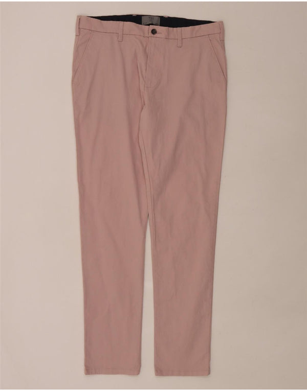 Marks & Spencer Pantalones chinos ajustados para hombre W34 L31 Algodón rosa