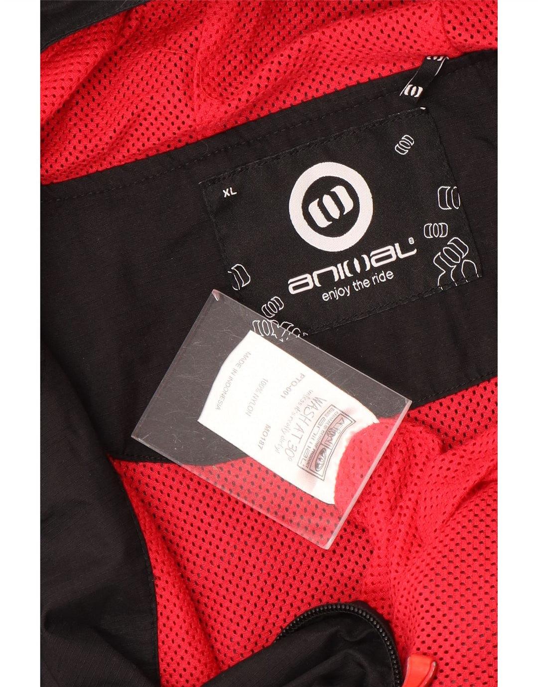 ANIMAL Chaqueta impermeable con capucha para hombre UK 42 XL Nylon negro