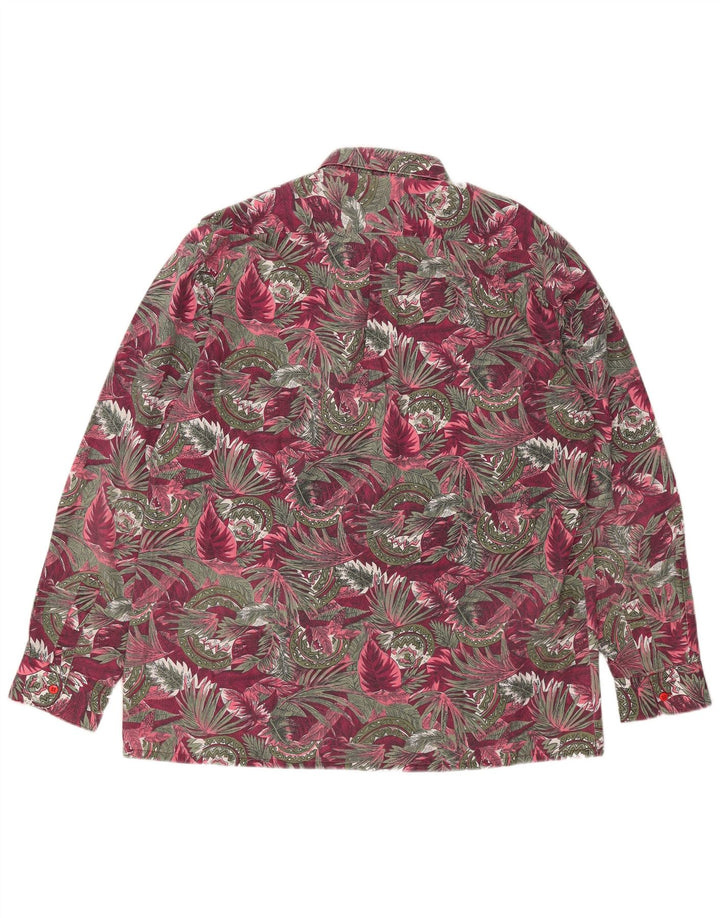 Camisa vintage para hombre grande rosa floral