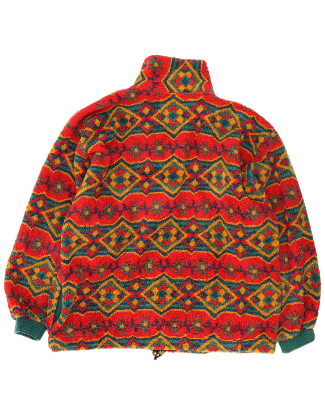 Vintage mujer chaqueta de lana de gran tamaño Reino Unido 18 XL rojo geométrico