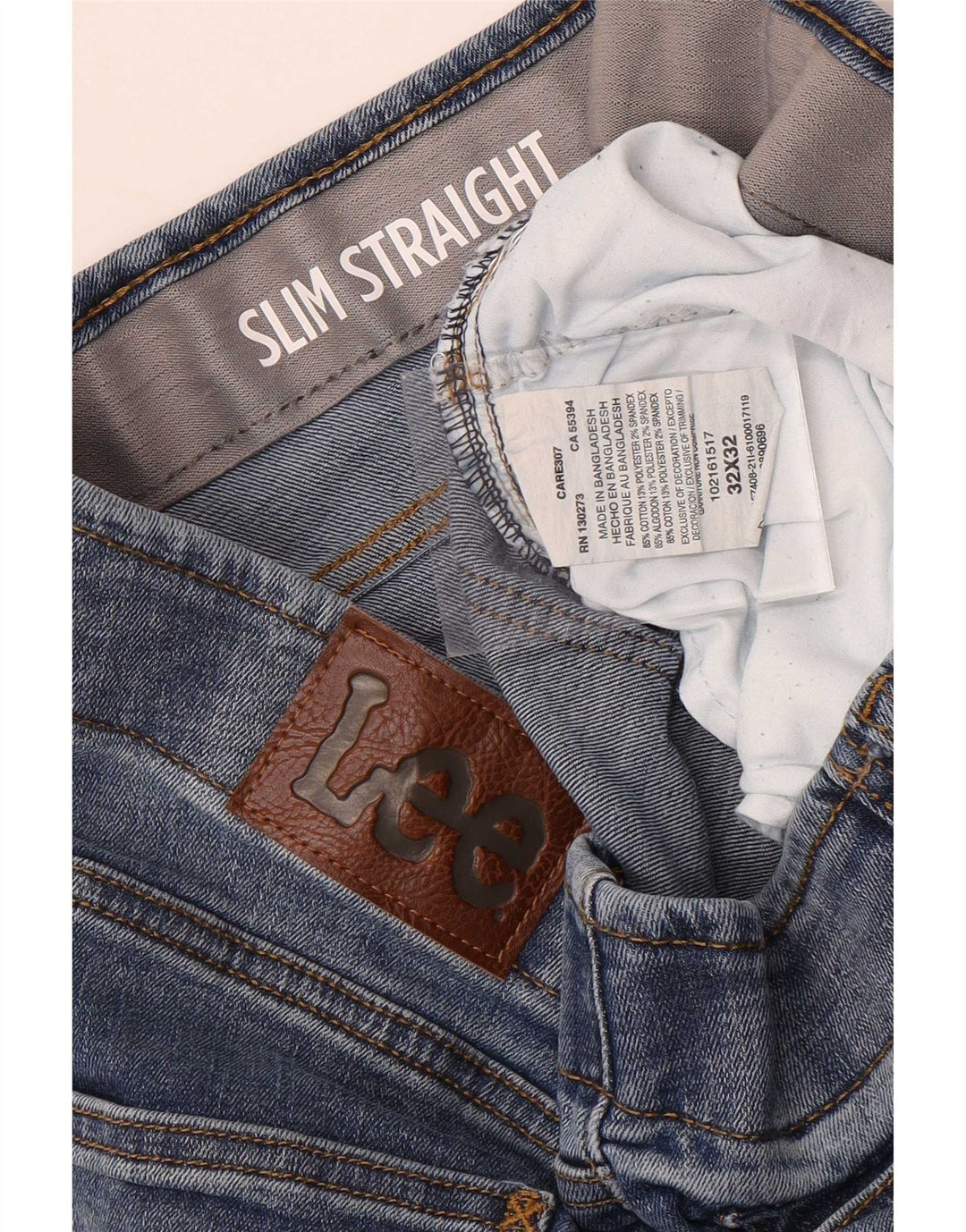 Vaqueros rectos ajustados para hombre Lee W32 L32 Algodón azul