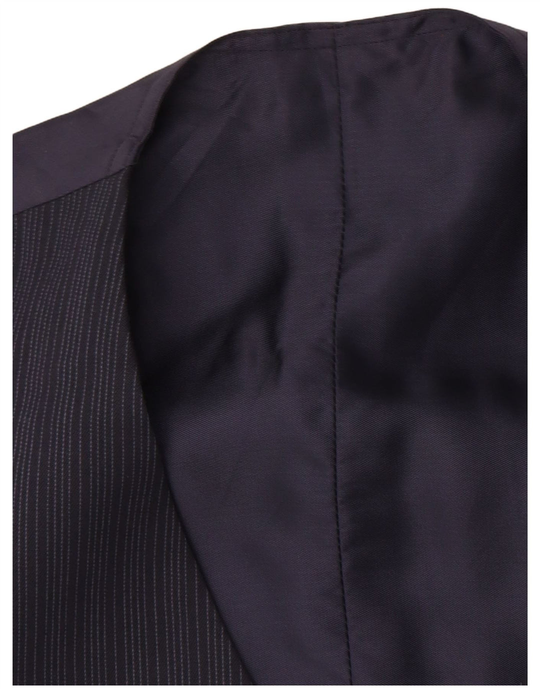 Chaleco vintage para hombre pequeño azul marino a rayas