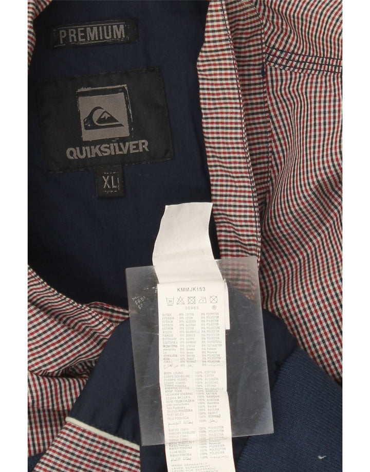 Quiksilver Chaqueta Bomber para Hombre UK 42 XL Algodón a Cuadros Rojo