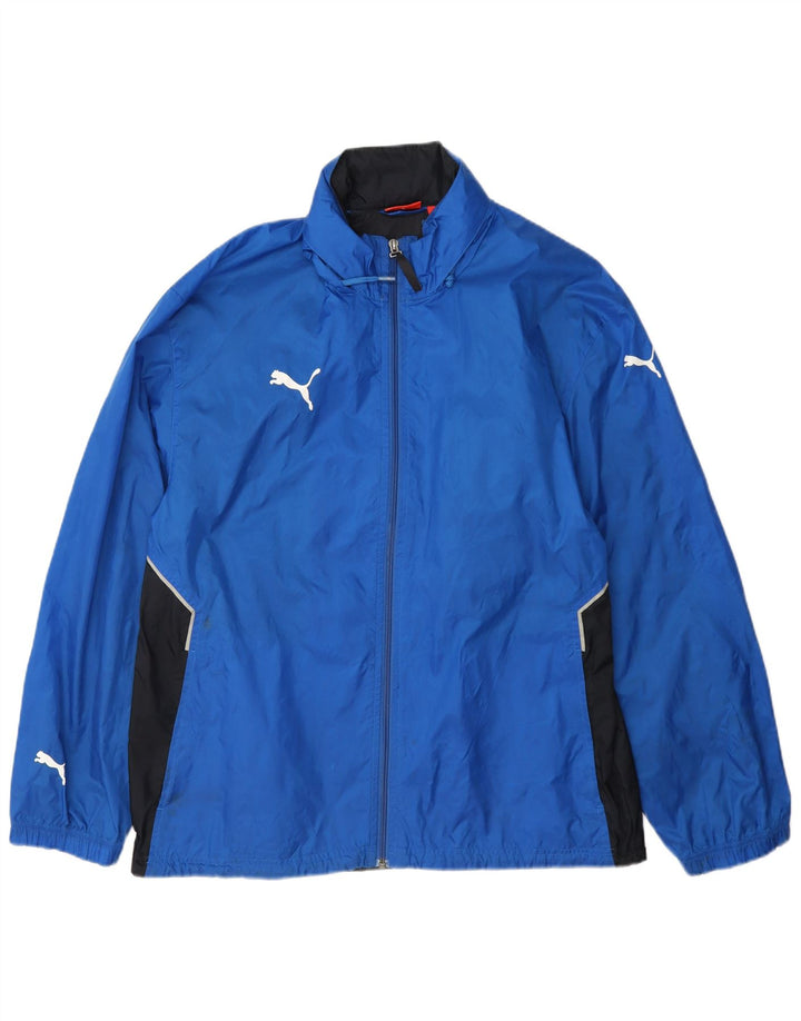 Puma Chaqueta impermeable con capucha para hombre UK 38 Medium Blue Colourblock Nylon