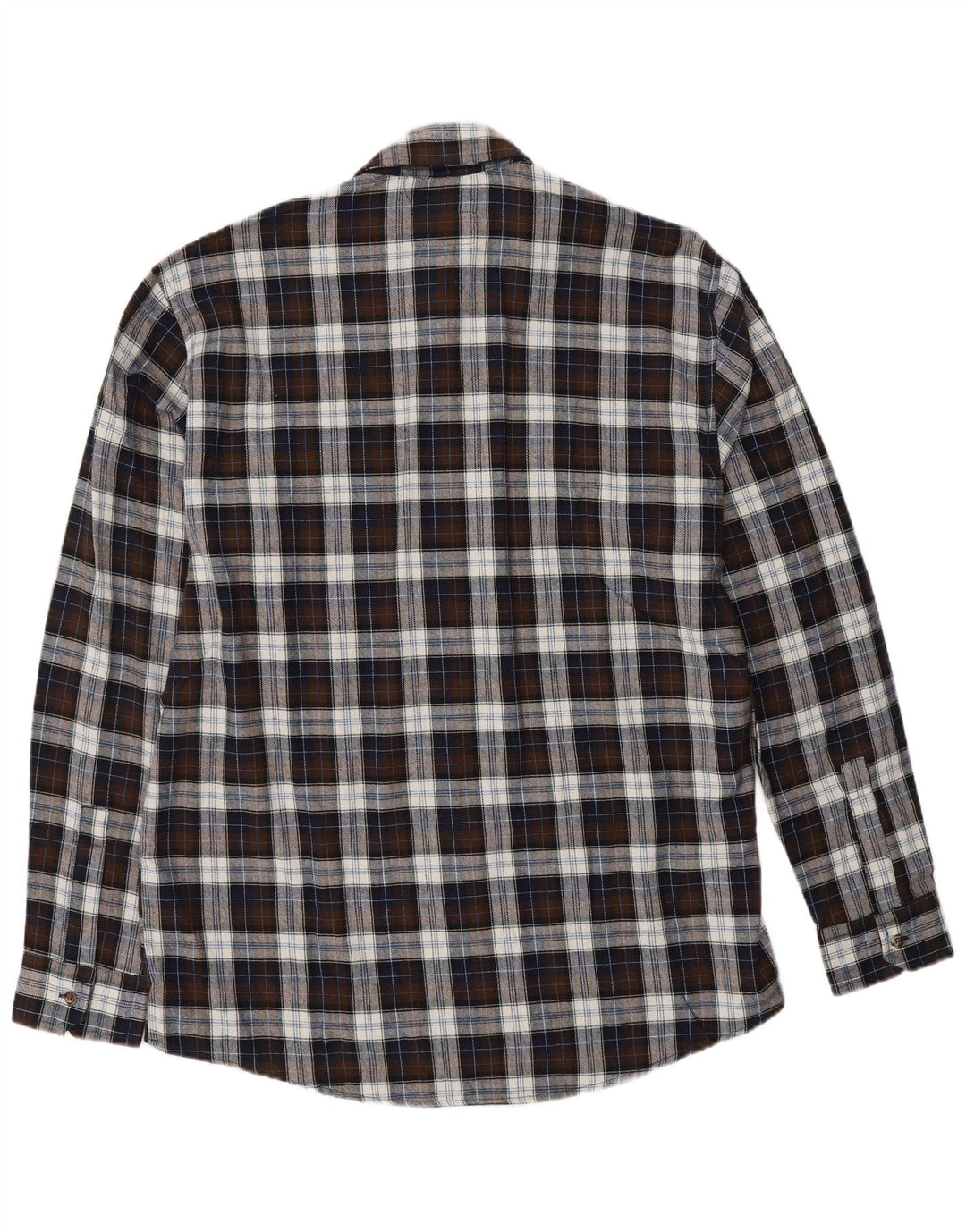 EUROPEAN PROJECT Camisa de franela para hombre Algodón a cuadros marrón grande