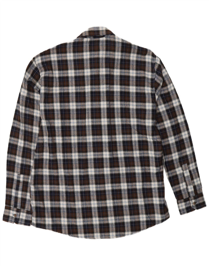 EUROPEAN PROJECT Camisa de franela para hombre Algodón a cuadros marrón grande