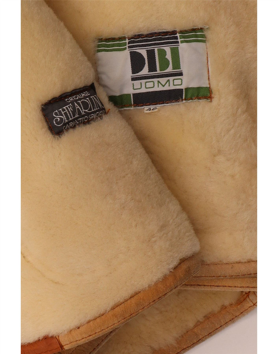 DIBI Chaqueta de piel de oveja Uomo para hombre IT 46 Small Beige Shearling Classic