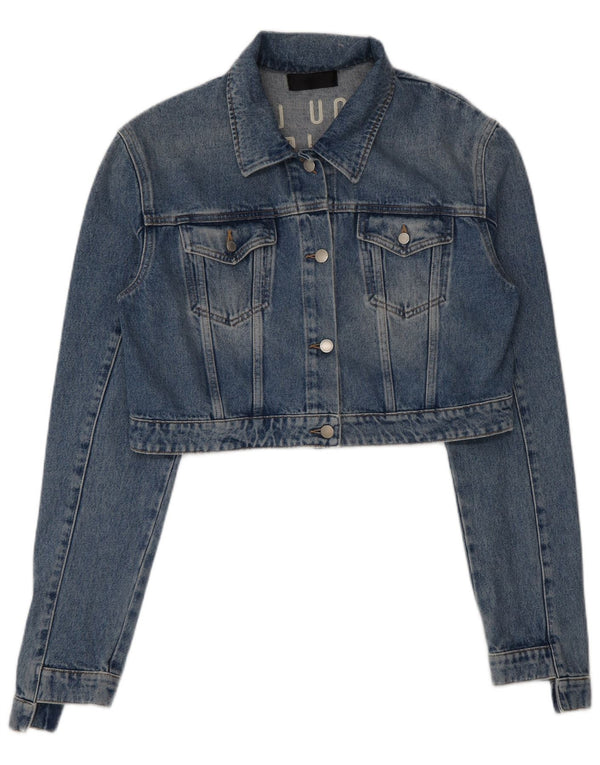 Gas Mujer Crop Graphic Chaqueta Vaquera UK 40 XL Algodón Azul