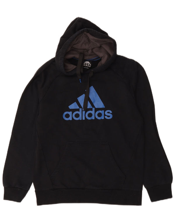 Adidas Hombre Sudadera Con Capucha Gráfica Jersey De Algodón Negro Mediano