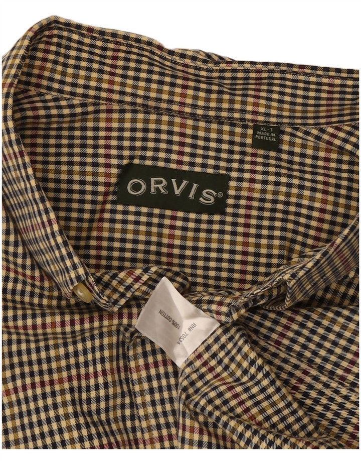 Orvis Camisa alta para hombre XL Algodón a cuadros multicolor