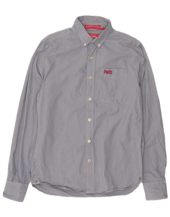 Camisa Superdry Hombre De Algodón A Rayas Azul Medio