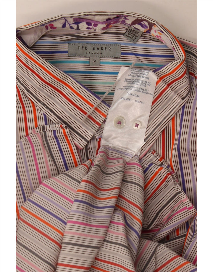 Camisa para hombre Ted Baker Talla 5 XL Algodón a rayas multicolor