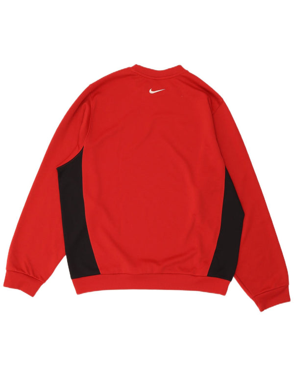 NIKE Sudadera Jumper para Hombre UK 42/44 Large Rojo Colorblock Poliéster