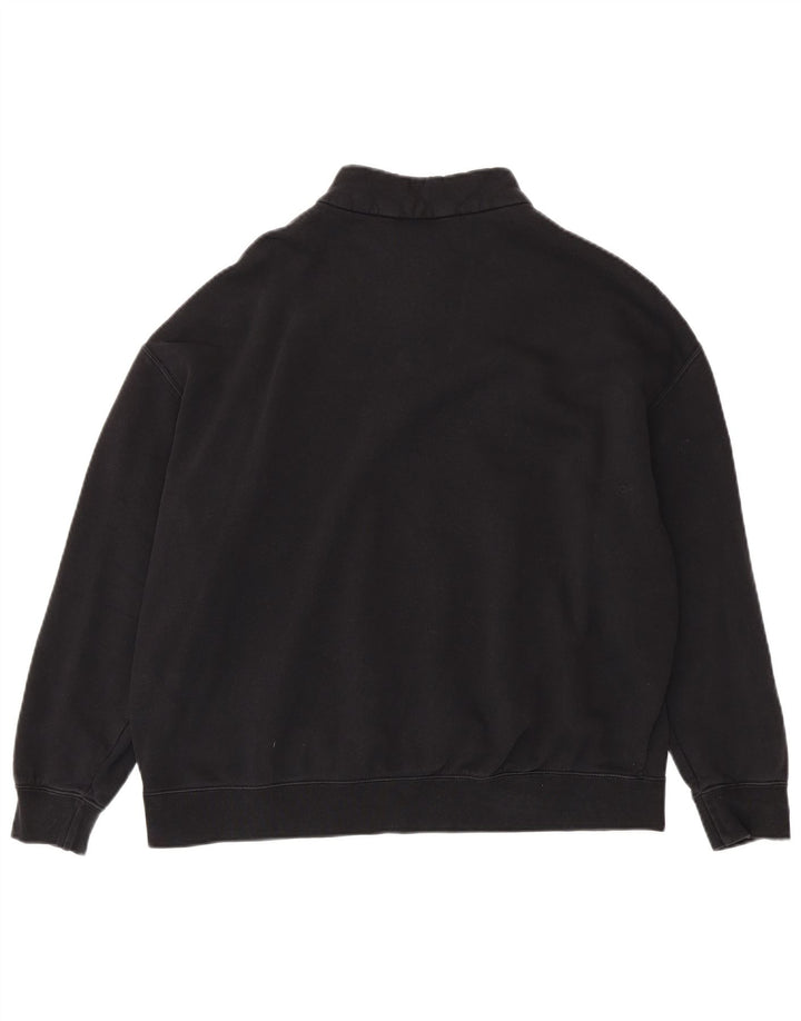 Nike Sudadera extragrande con cuello y cremallera para mujer UK 10 Small Black Cotton