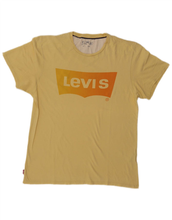 Levi's Hombre Camiseta Gráfica Top Algodón Amarillo Medio
