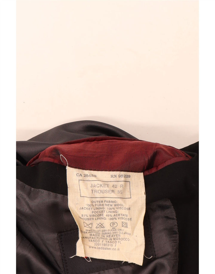 Ted Baker Chaqueta Blazer de 3 Botones para Hombre US 42 XL Negro Lana Nueva