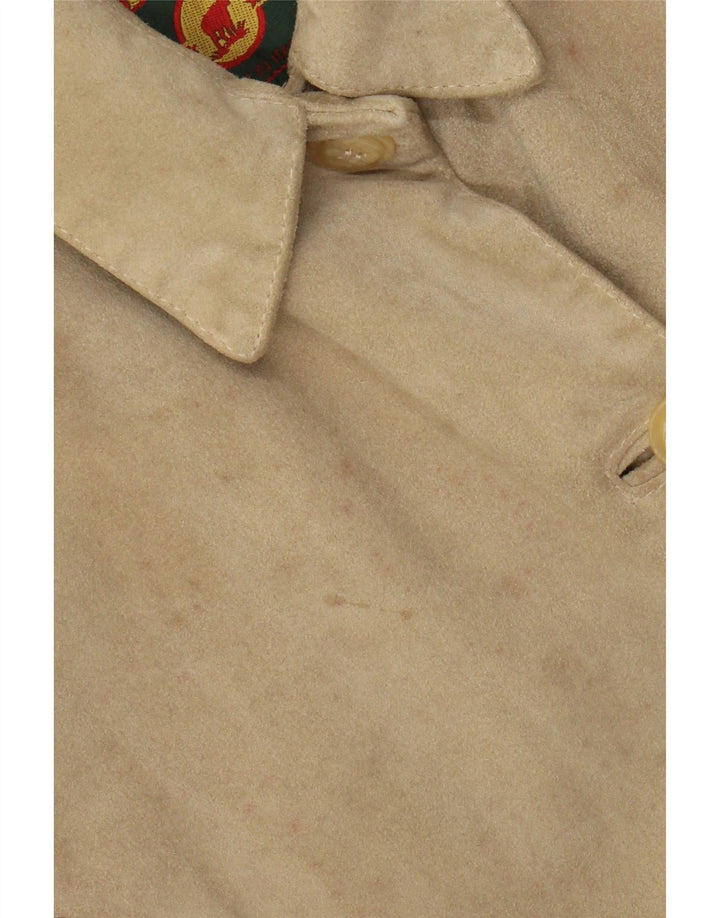 Chaqueta de ante vintage para mujer IT 46 cuero beige grande
