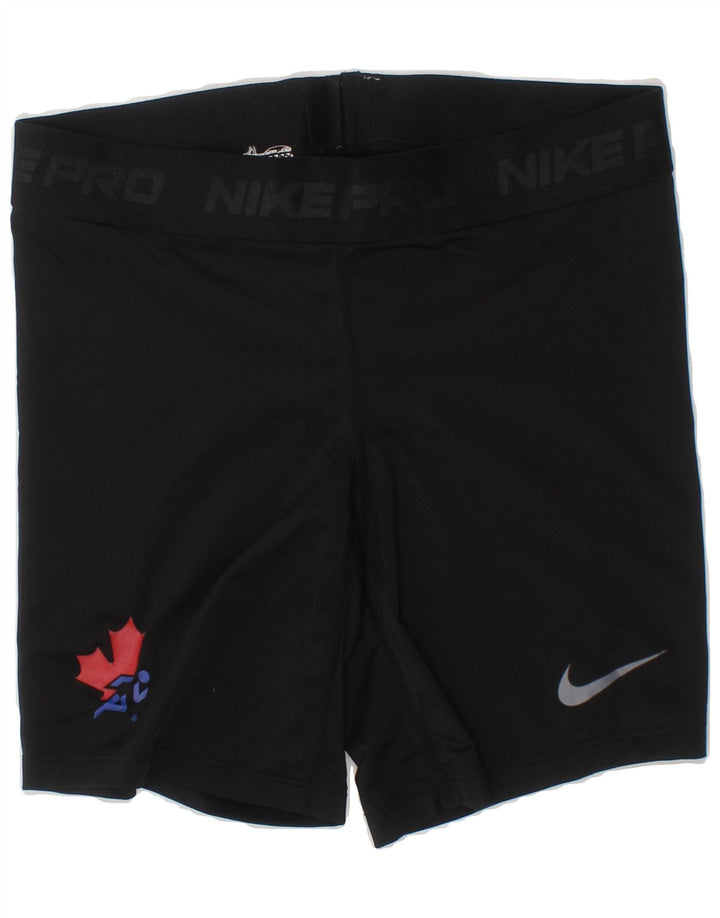 NIKE Womens Graphic Sport Shorts UK 0/2 XS Black Polyester Vintage Nike and Second-Hand Nike from Messina Hembry 