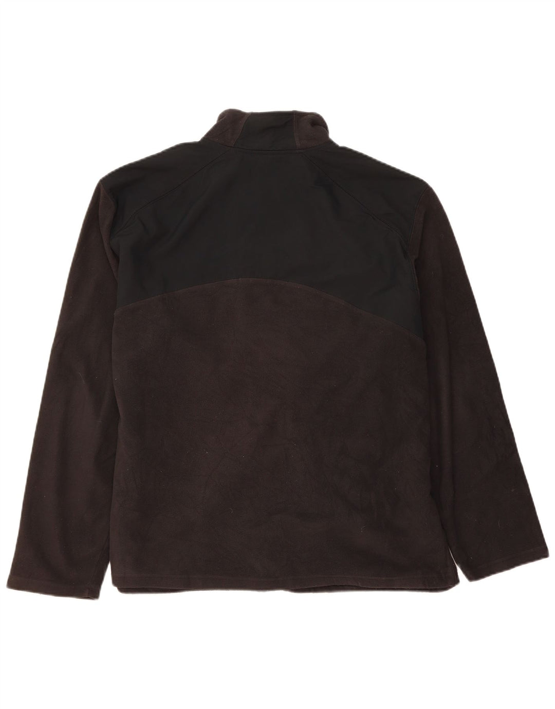 REEBOK Mens Fleece Jacket UK 42 XL Black Colourblock Polyester
