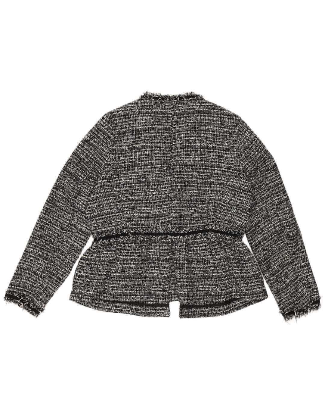 Zara Chaqueta tipo blazer abierta extragrande para mujer UK 6 XS Poliéster a rayas negras
