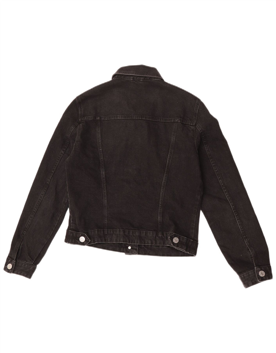 Zara Mujer Crop Denim Chaqueta Reino Unido 42 Mediano Negro