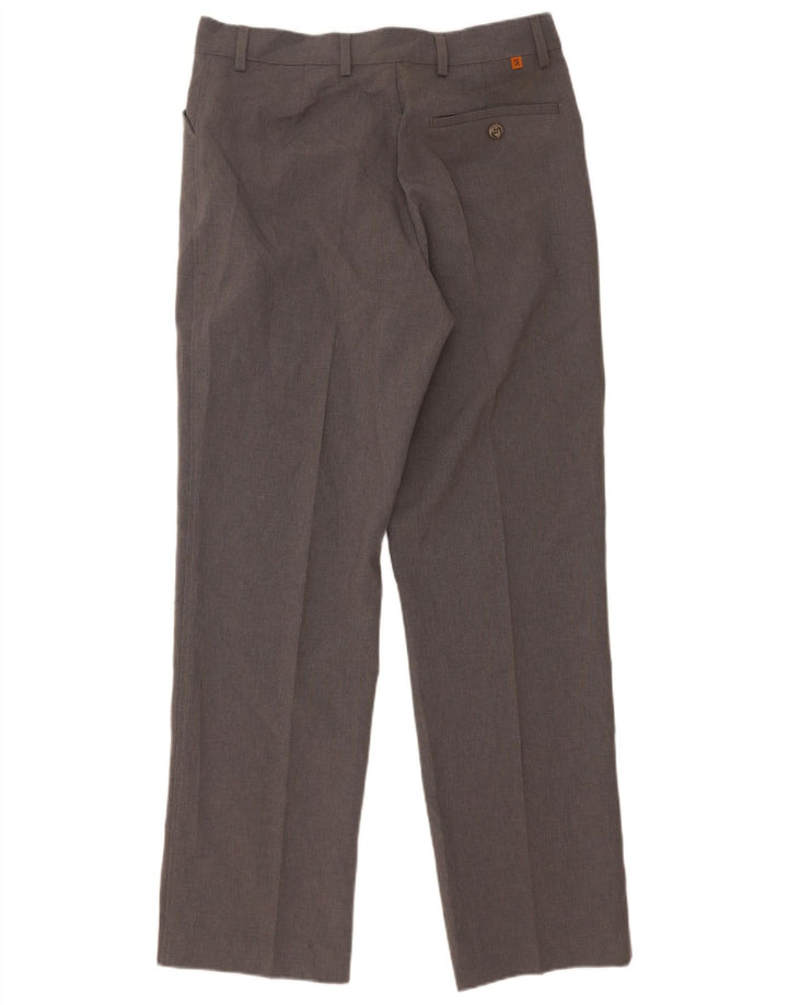 Farah Pantalones Casuales Rectos Para Hombre W32 L31 Poliéster Gris