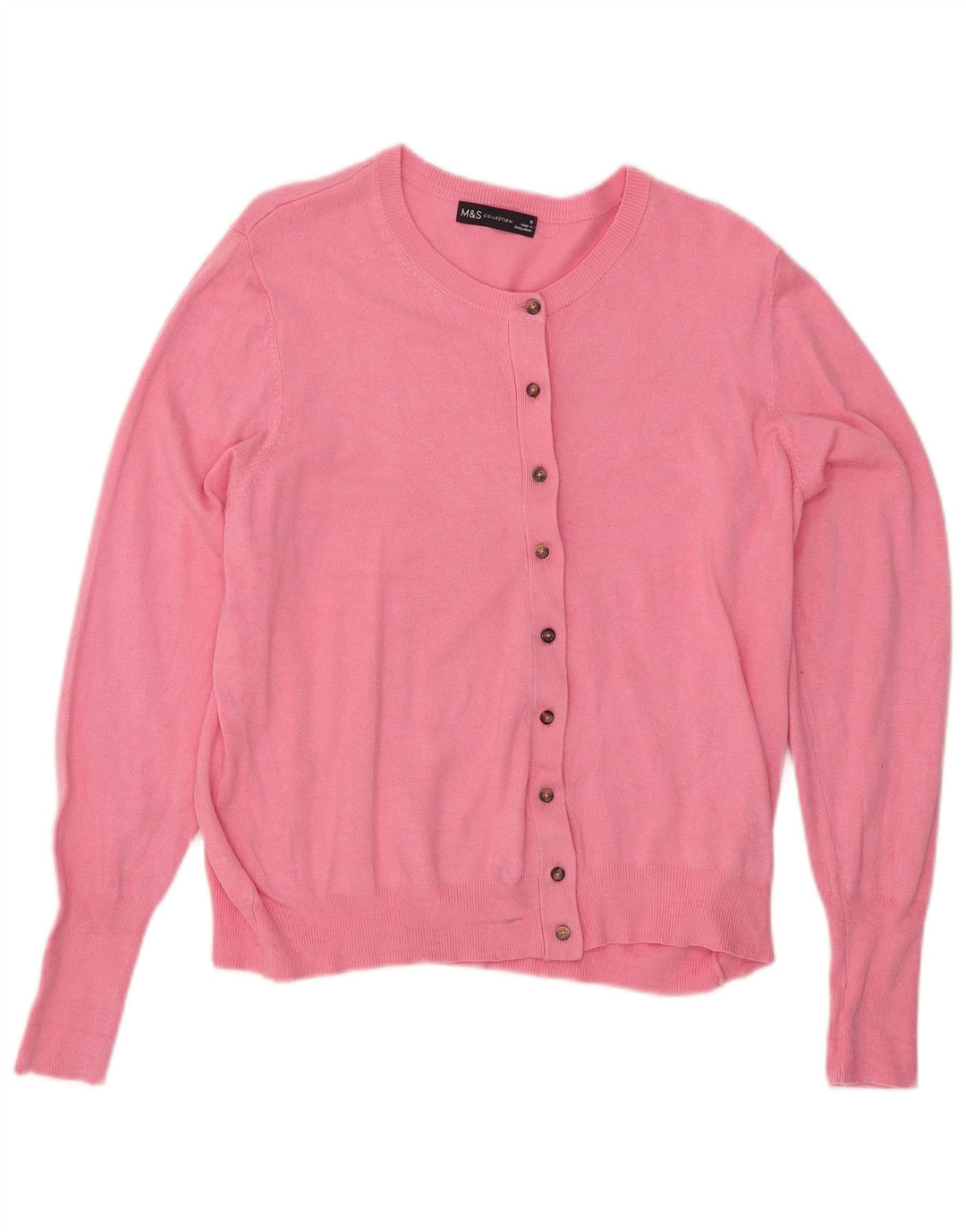 Marks & Spencer Suéter tipo cárdigan para mujer UK 46 Viscosa rosa grande