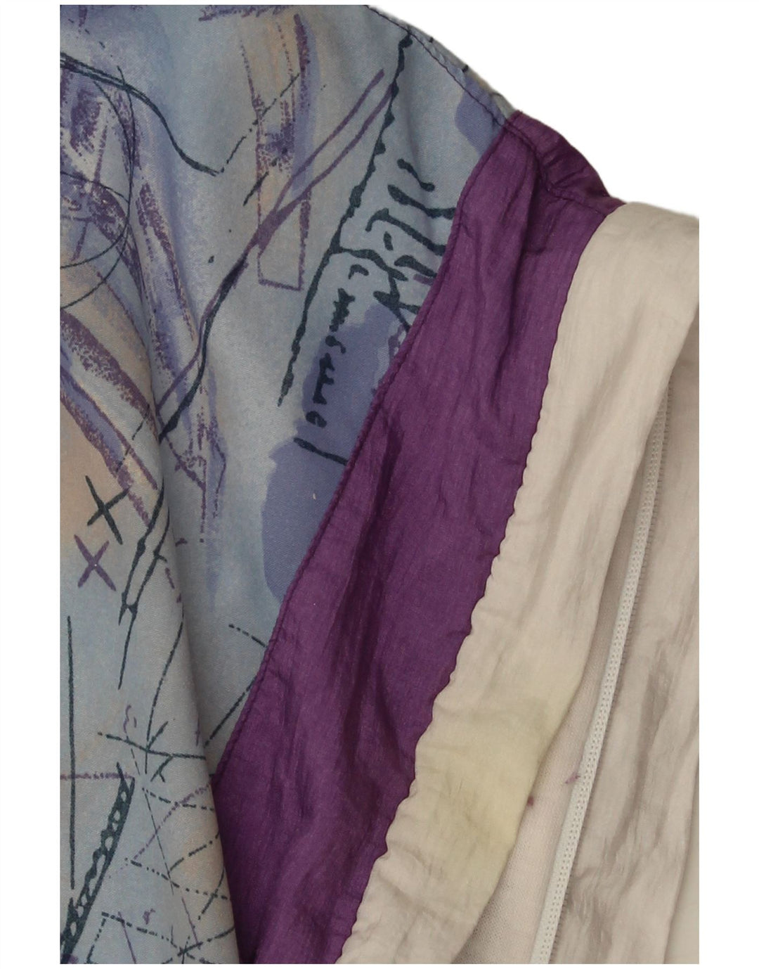 VINTAGE Chaqueta superior de chándal de gran tamaño para mujer Reino Unido 10 Pequeño Blanco