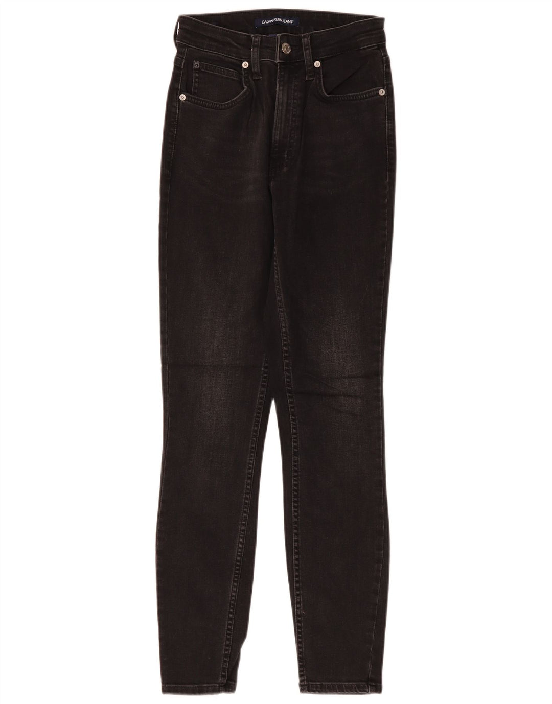 Calvin Klein Jeans Ajustados Para Mujer W26 L30 Algodón Negro