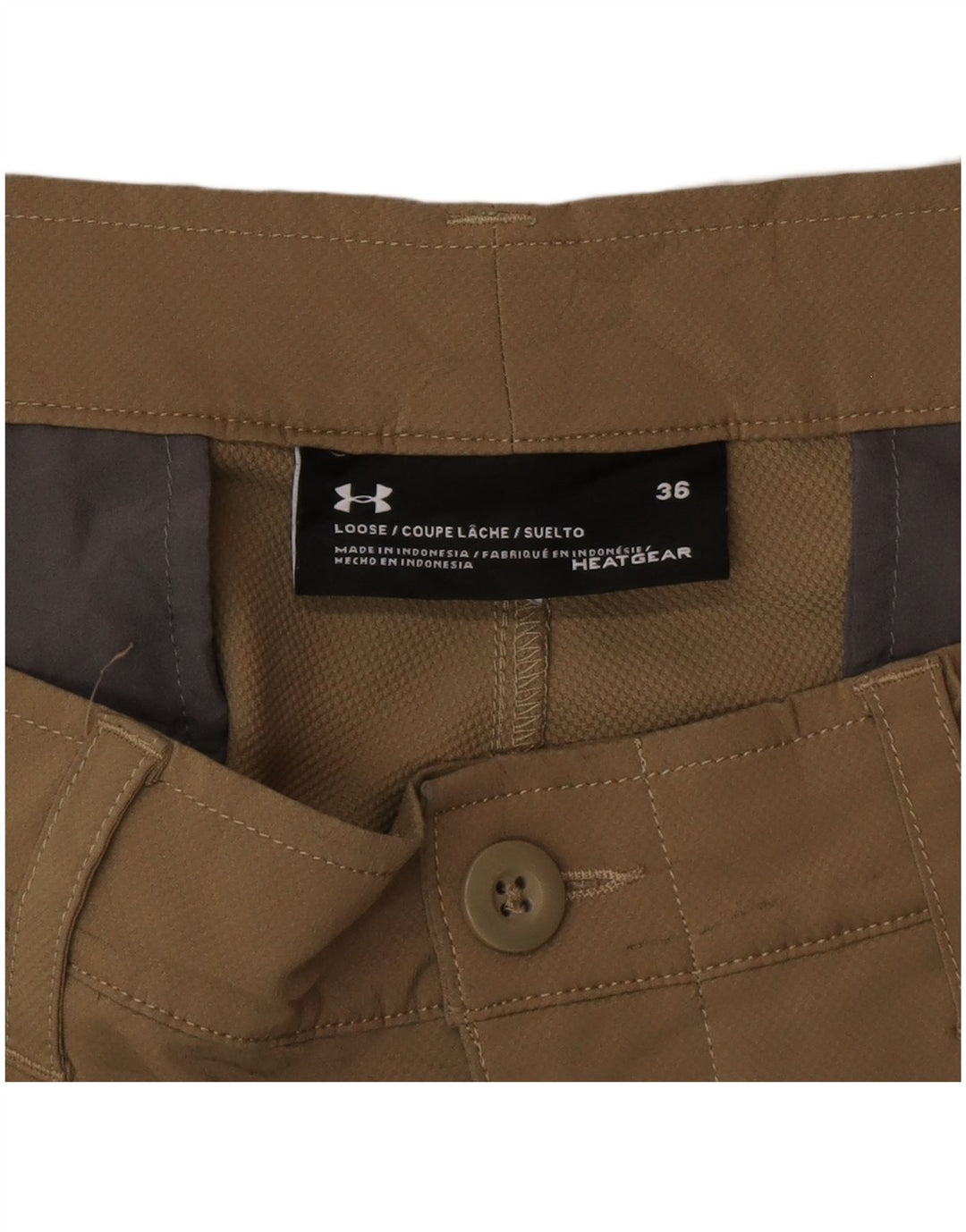 Under Armour Pantalones cortos casuales Heat Gear para hombre W36 grande marrón
