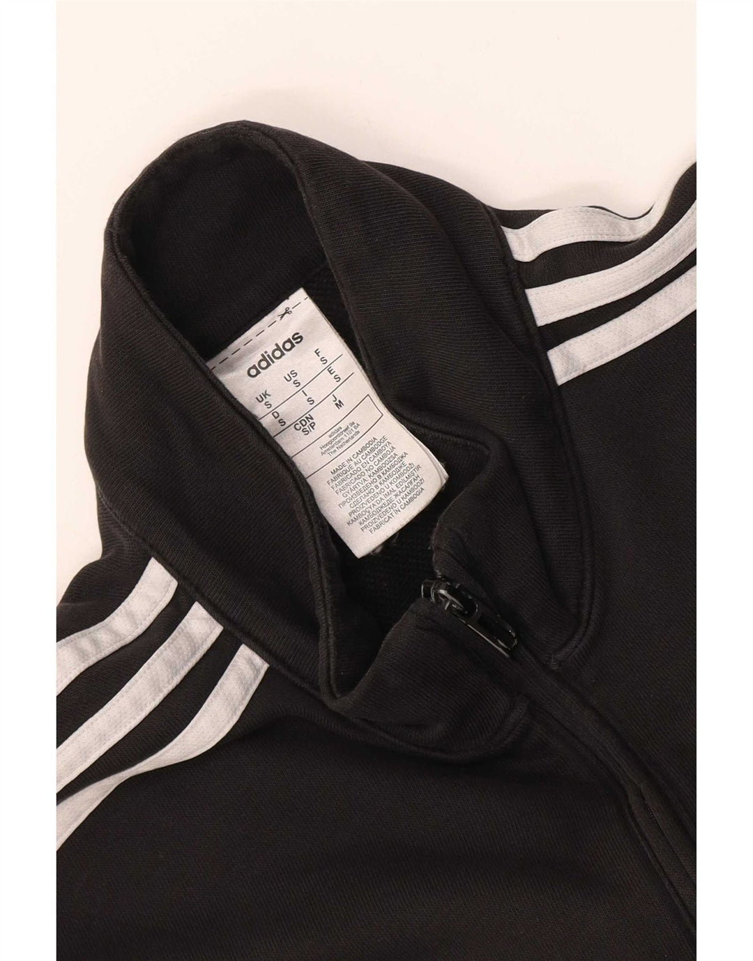 Adidas Hombre Chándal Top Chaqueta Pequeña Algodón Negro