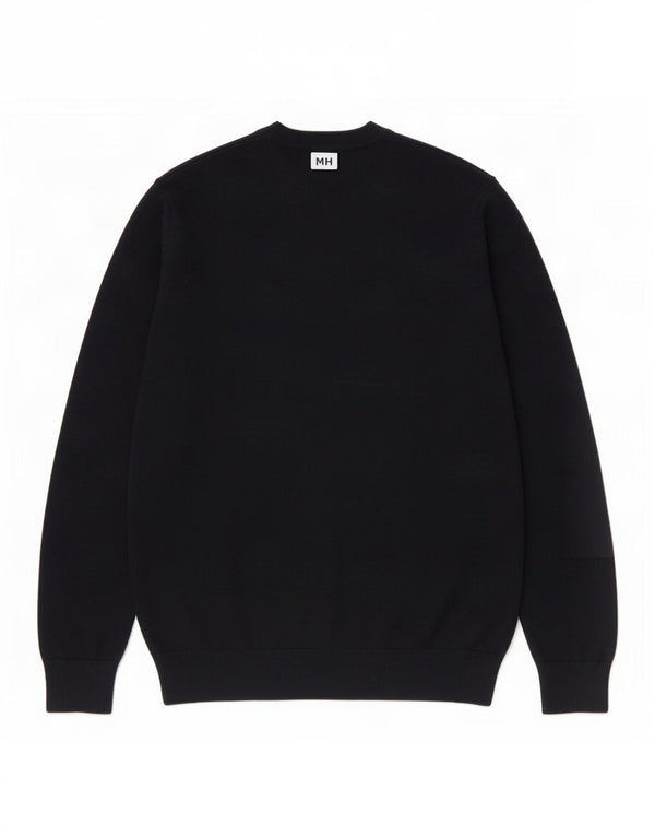 Marks & Spencer Jersey con cuello redondo y gráfico para hombre de algodón negro mediano